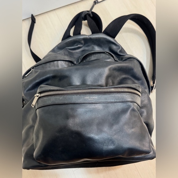 Saint Laurent Black Leather Backpack - Picture 2 of 6